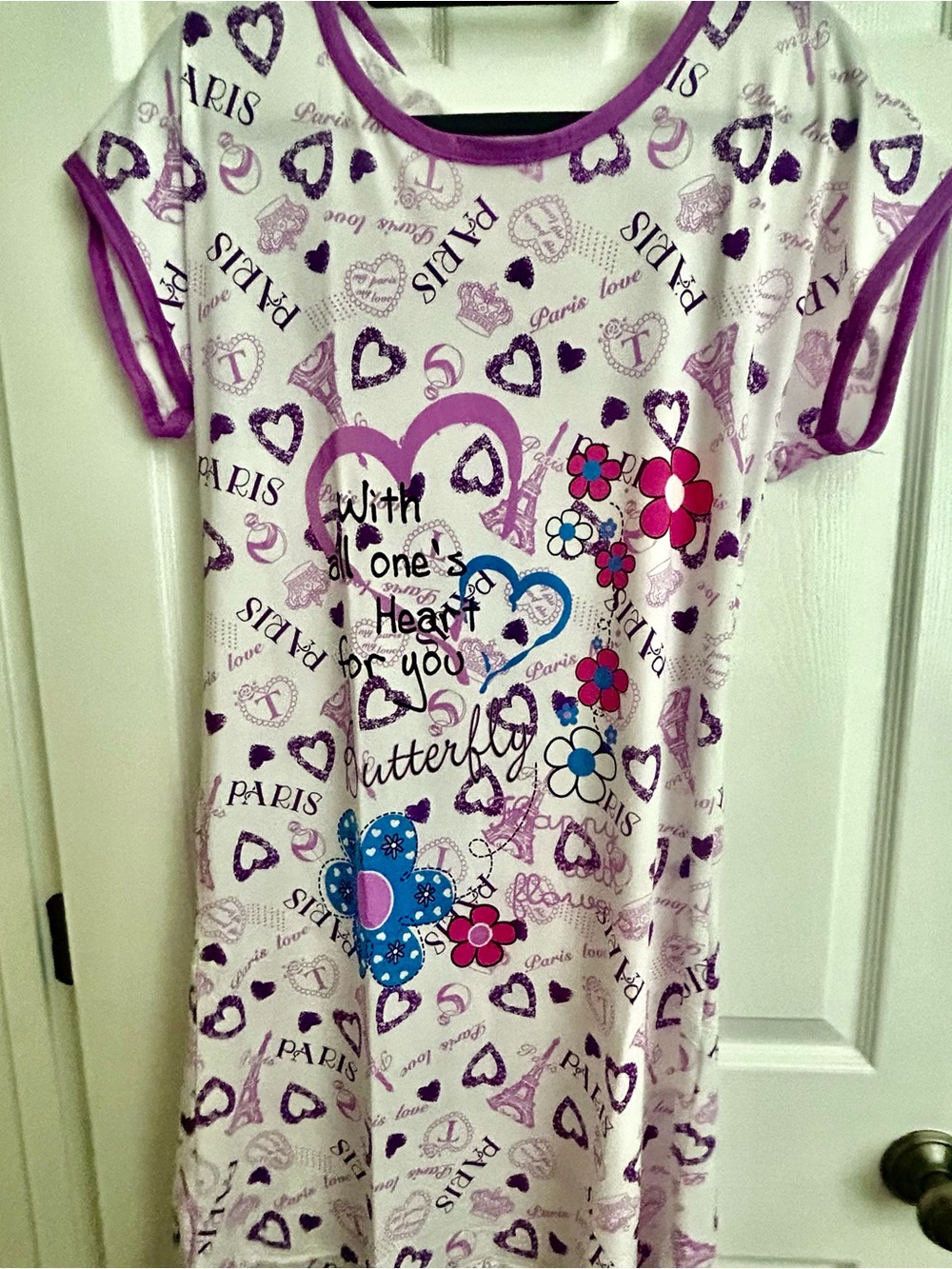 Paris theme cotton night shirts